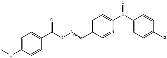 2-[(4-CHLOROPHENYL)SULFINYL]-5-(([(4-METHOXYBENZOYL)OXY]IMINO)METHYL)PYRIDINE Struktur