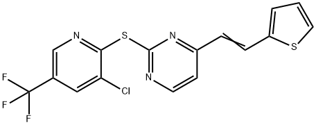 2-([3-CHLORO-5-(TRIFLUOROMETHYL)-2-PYRIDINYL]SULFANYL)-4-[2-(2-THIENYL)VINYL]PYRIMIDINE Struktur