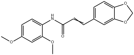 3-(1,3-BENZODIOXOL-5-YL)-N-(2,4-DIMETHOXYPHENYL)ACRYLAMIDE Struktur