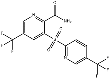 5-(TRIFLUOROMETHYL)-3-([5-(TRIFLUOROMETHYL)-2-PYRIDINYL]SULFONYL)-2-PYRIDINECARBOXAMIDE Struktur