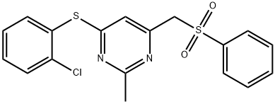 (6-[(2-CHLOROPHENYL)SULFANYL]-2-METHYL-4-PYRIMIDINYL)METHYL PHENYL SULFONE Struktur