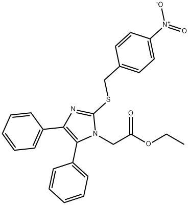 ETHYL 2-(2-[(4-NITROBENZYL)SULFANYL]-4,5-DIPHENYL-1H-IMIDAZOL-1-YL)ACETATE Struktur