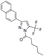 1-(3-(2-NAPHTHYL)-5-(TRIFLUOROMETHYL)PYRAZOLYL)HEXAN-1-ONE Struktur