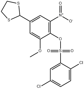 4-(1,3-DITHIOLAN-2-YL)-2-METHOXY-6-NITROPHENYL 2,5-DICHLOROBENZENESULFONATE Struktur