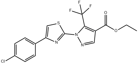 ETHYL 1-[4-(4-CHLOROPHENYL)-1,3-THIAZOL-2-YL]-5-(TRIFLUOROMETHYL)-1H-PYRAZOLE-4-CARBOXYLATE Struktur