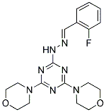 2-FLUOROBENZALDEHYDE (4,6-DIMORPHOLIN-4-YL-1,3,5-TRIAZIN-2-YL)HYDRAZONE Struktur