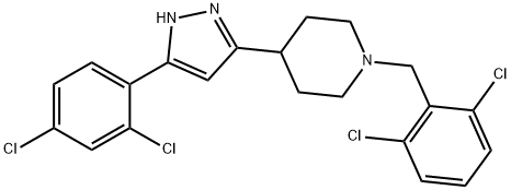 1-(2,6-DICHLOROBENZYL)-4-[5-(2,4-DICHLOROPHENYL)-1H-PYRAZOL-3-YL]PIPERIDINE Struktur