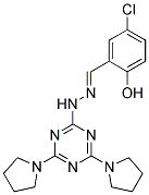 5-CHLORO-2-HYDROXYBENZALDEHYDE (4,6-DIPYRROLIDIN-1-YL-1,3,5-TRIAZIN-2-YL)HYDRAZONE Struktur