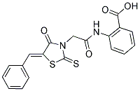 2-(([(5Z)-5-BENZYLIDENE-4-OXO-2-THIOXO-1,3-THIAZOLIDIN-3-YL]ACETYL)AMINO)BENZOIC ACID Struktur