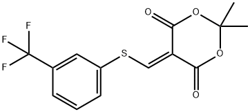 2,2-DIMETHYL-5-(([3-(TRIFLUOROMETHYL)PHENYL]SULFANYL)METHYLENE)-1,3-DIOXANE-4,6-DIONE Struktur