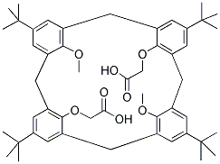 O(1),O(3)-BIS(CARBOXYMETHYL)-O(2),O(4)-DIMETHYL-P-TERT-BUTYLCALIX(4)ARENE Struktur