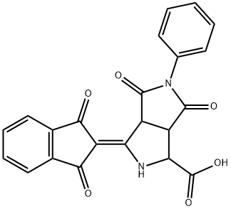 3-(1,3-DIOXO-1,3-DIHYDRO-2H-INDEN-2-YLIDEN)-4,6-DIOXO-5-PHENYLOCTAHYDROPYRROLO[3,4-C]PYRROLE-1-CARBOXYLIC ACID Struktur