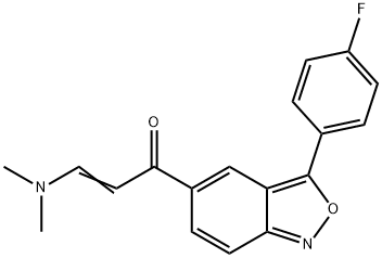 3-(DIMETHYLAMINO)-1-[3-(4-FLUOROPHENYL)-2,1-BENZISOXAZOL-5-YL]-2-PROPEN-1-ONE Struktur