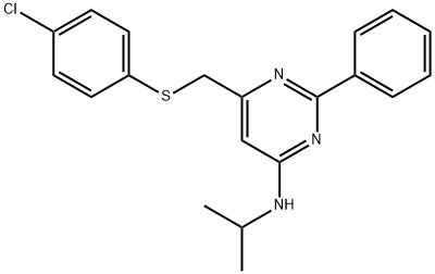 6-([(4-CHLOROPHENYL)SULFANYL]METHYL)-N-ISOPROPYL-2-PHENYL-4-PYRIMIDINAMINE Struktur