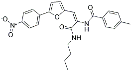 N-(1-BUTYLCARBAMOYL-2-[5-(4-NITRO-PHENYL)-FURAN-2-YL]-VINYL)-4-METHYL-BENZAMIDE Struktur