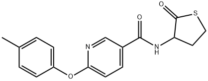 6-(4-METHYLPHENOXY)-N-(2-OXOTETRAHYDRO-3-THIOPHENYL)NICOTINAMIDE Struktur