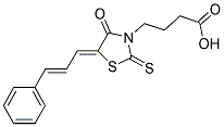 4-((5Z)-4-OXO-5-[(2E)-3-PHENYLPROP-2-ENYLIDENE]-2-THIOXO-1,3-THIAZOLIDIN-3-YL)BUTANOIC ACID