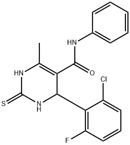 4-(2-CHLORO-6-FLUOROPHENYL)-6-METHYL-N-PHENYL-2-THIOXO-1,2,3,4-TETRAHYDRO-5-PYRIMIDINECARBOXAMIDE Struktur