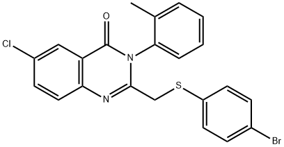 2-([(4-BROMOPHENYL)SULFANYL]METHYL)-6-CHLORO-3-(2-METHYLPHENYL)-4(3H)-QUINAZOLINONE Struktur