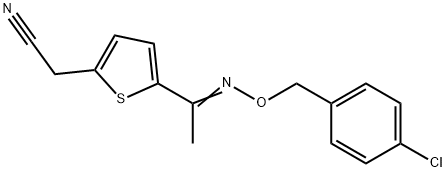 2-(5-([(4-CHLOROBENZYL)OXY]ETHANIMIDOYL)-2-THIENYL)ACETONITRILE Struktur