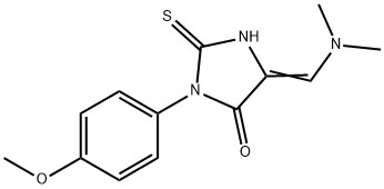 5-[(DIMETHYLAMINO)METHYLENE]-3-(4-METHOXYPHENYL)-2-THIOXOTETRAHYDRO-4H-IMIDAZOL-4-ONE Struktur