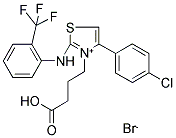 4-(4-(4-CHLOROPHENYL)-2-[2-(TRIFLUOROMETHYL)ANILINO]-1,3-THIAZOL-3-IUM-3-YL)BUTANOIC ACID BROMIDE Struktur