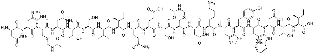 ASN-HIS-CYS(ACM)-ASN-THR-SER-VAL-ILE-GLN-GLU-SER-CYS(ACM)-ASP-LYS-HIS-TYR-TRP-ASP-THR-ILE Struktur