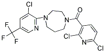 2,6-DICHLORO(3-PYRIDYL) 4-(3-CHLORO-5-(TRIFLUOROMETHYL)(2-PYRIDYL))(1,4-DIAZAPERHYDROEPINYL) KETONE Struktur