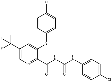 N-(4-CHLOROPHENYL)-N'-([3-[(4-CHLOROPHENYL)SULFANYL]-5-(TRIFLUOROMETHYL)-2-PYRIDINYL]CARBONYL)UREA Struktur