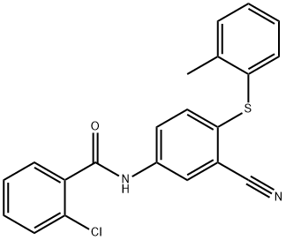 2-CHLORO-N-(3-CYANO-4-[(2-METHYLPHENYL)SULFANYL]PHENYL)BENZENECARBOXAMIDE Struktur