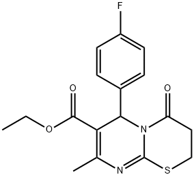 ETHYL 6-(4-FLUOROPHENYL)-8-METHYL-4-OXO-3,4-DIHYDRO-2H,6H-PYRIMIDO[2,1-B][1,3]THIAZINE-7-CARBOXYLATE Struktur