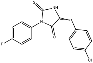 5-[(4-CHLOROPHENYL)METHYLENE]-3-(4-FLUOROPHENYL)-2-THIOXOTETRAHYDRO-4H-IMIDAZOL-4-ONE Struktur