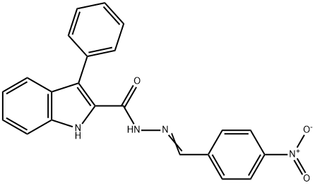 N'-[(4-NITROPHENYL)METHYLENE]-3-PHENYL-1H-INDOLE-2-CARBOHYDRAZIDE Struktur