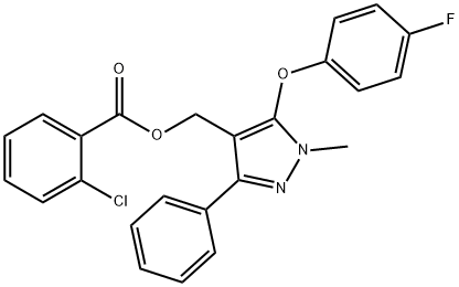 [5-(4-FLUOROPHENOXY)-1-METHYL-3-PHENYL-1H-PYRAZOL-4-YL]METHYL 2-CHLOROBENZENECARBOXYLATE Struktur