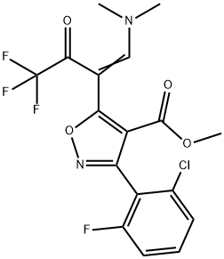 METHYL 3-(2-CHLORO-6-FLUOROPHENYL)-5-[2-(DIMETHYLAMINO)-1-(2,2,2-TRIFLUOROACETYL)VINYL]-4-ISOXAZOLECARBOXYLATE Struktur