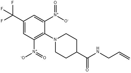 N-ALLYL-1-[2,6-DINITRO-4-(TRIFLUOROMETHYL)PHENYL]-4-PIPERIDINECARBOXAMIDE Struktur