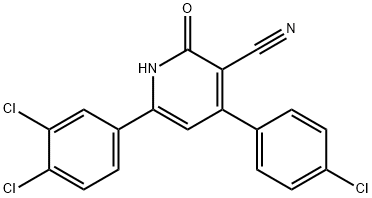 4-(4-CHLOROPHENYL)-6-(3,4-DICHLOROPHENYL)-2-HYDROXYNICOTINONITRILE Struktur