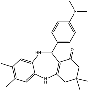 11-[4-(DIMETHYLAMINO)PHENYL]-3,3,7,8-TETRAMETHYL-2,3,4,5,10,11-HEXAHYDRO-1H-DIBENZO[B,E][1,4]DIAZEPIN-1-ONE Struktur