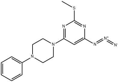 4-AZIDO-2-(METHYLSULFANYL)-6-(4-PHENYLPIPERAZINO)PYRIMIDINE Struktur