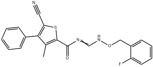 5-CYANO-N-(([(2-FLUOROBENZYL)OXY]IMINO)METHYL)-3-METHYL-4-PHENYL-2-THIOPHENECARBOXAMIDE Struktur