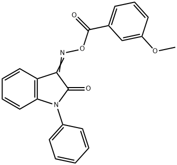 3-([(3-METHOXYBENZOYL)OXY]IMINO)-1-PHENYL-1,3-DIHYDRO-2H-INDOL-2-ONE Struktur