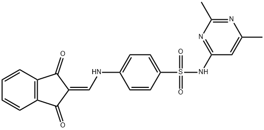 2-(((4-(((2,6-DIMETHYLPYRIMIDIN-4-YL)AMINO)SULFONYL)PHENYL)AMINO)METHYLENE)INDANE-1,3-DIONE Struktur