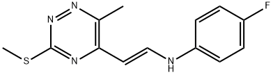 4-FLUORO-N-(2-[6-METHYL-3-(METHYLSULFANYL)-1,2,4-TRIAZIN-5-YL]VINYL)ANILINE Struktur