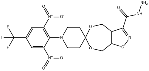 4,5-BIS(HYDROXYMETHYL)-3-HYDRAZIDO-4,5-DIHYDROISOXAZOLE-1(2,6-DINITRO-4-TRIFLUOROMETHYLPHENYL)PIPERID-4-ONE ACETAL Struktur