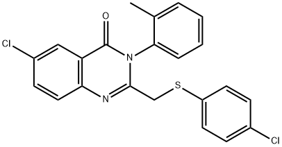 6-CHLORO-2-([(4-CHLOROPHENYL)SULFANYL]METHYL)-3-(2-METHYLPHENYL)-4(3H)-QUINAZOLINONE Struktur