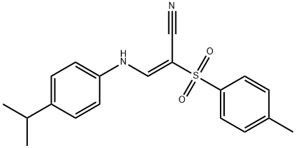 3-((4-(ISOPROPYL)PHENYL)AMINO)-2-((4-METHYLPHENYL)SULFONYL)PROP-2-ENENITRILE Struktur