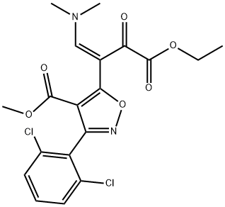 METHYL 3-(2,6-DICHLOROPHENYL)-5-[2-(DIMETHYLAMINO)-1-(2-ETHOXY-2-OXOACETYL)VINYL]-4-ISOXAZOLECARBOXYLATE Struktur