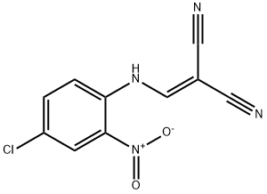 (((4-CHLORO-2-NITROPHENYL)AMINO)METHYLENE)METHANE-1,1-DICARBONITRILE Struktur