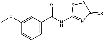 3-METHOXY-N-(3-THIOXO-3H-1,2,4-DITHIAZOL-5-YL)BENZENECARBOXAMIDE Struktur