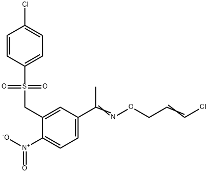 1-(3-([(4-CHLOROPHENYL)SULFONYL]METHYL)-4-NITROPHENYL)-1-ETHANONE O-(3-CHLORO-2-PROPENYL)OXIME Struktur